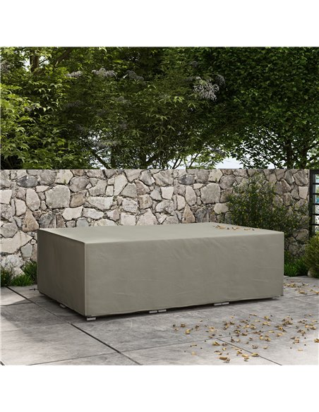 Outsunny Outdoor Garden Rectangular Furniture Cover Table Chair Sofa Shelter, Waterproof, 222 x 155 x 67 cm, Grey 84B-212V00GY - pic 64134 | FastDaddyshop