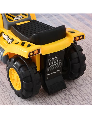 HOMCOM Kids 4-in-1 HDPE Excavator Ride On Truck Yellow/Black