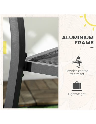 Outsunny Set of Two Aluminium Stacking Garden Chairs 84G-449V00BK