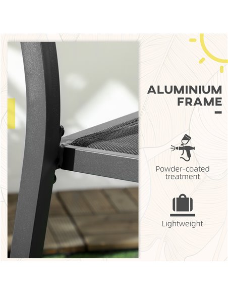 Outsunny Set of Two Aluminium Stacking Garden Chairs 84G-449V00BK - pic 64140 | FastDaddyshop