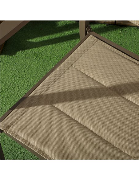 Outsunny Aluminium Stacking Garden Chairs, Set of Two, Durable Outdoor Patio Furniture, Khaki 84G-449V00KK - pic 64154 | FastDaddyshop