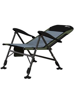 Outsunny Portable Fishing Chair with Foldable Metal Frame, Adjustable Legs for Outdoor Use, Green/Black A20-435V00DG