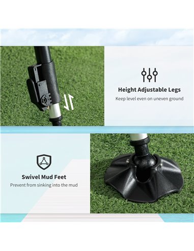 Outsunny Portable Fishing Chair with Foldable Metal Frame, Adjustable Legs for Outdoor Use, Green/Black A20-435V00DG