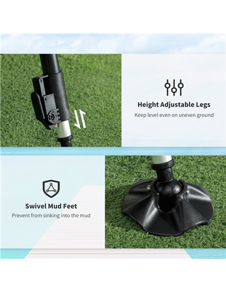 Outsunny Portable Fishing Chair with Foldable Metal Frame, Adjustable Legs for Outdoor Use, Green/Black A20-435V00DG - pic 64178 | FastDaddyshop