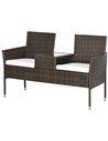 Outsunny Two-Seat Rattan Chair, with Middle Table - Brown 867-181V70BN
