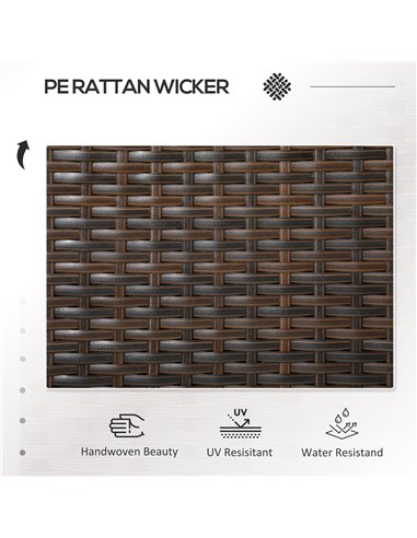 Outsunny Two-Seat Rattan Chair, with Middle Table - Brown 867-181V70BN