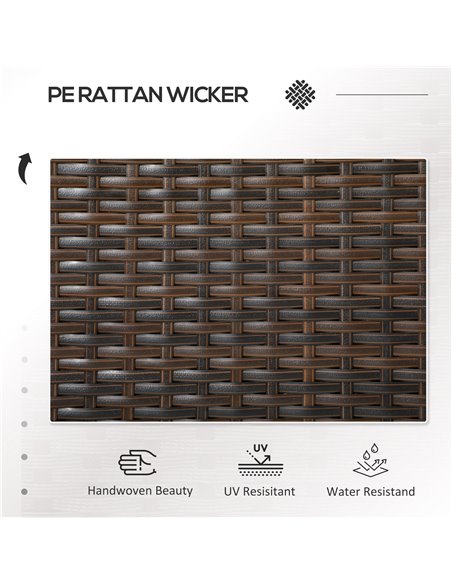 Outsunny Two-Seat Rattan Chair, with Middle Table - Brown 867-181V70BN - pic 64185 | FastDaddyshop