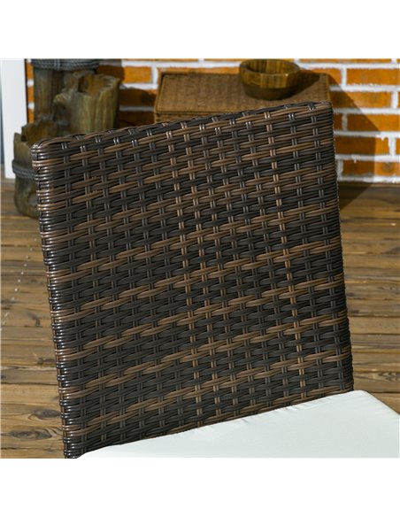Outsunny Set of Two Armless Rattan Garden Chairs - Brown 861-090V70BN - pic 64198 | FastDaddyshop