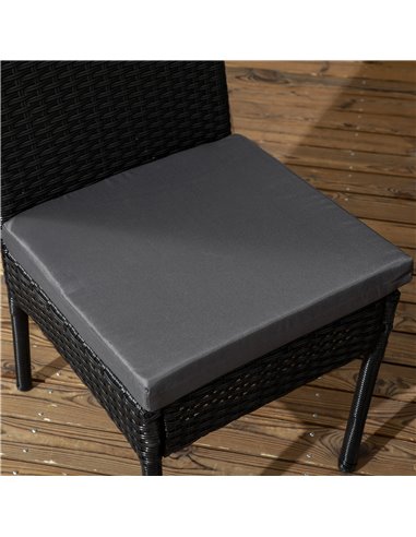 Outsunny Set of Four Armless Rattan Garden Chairs - Black 861-090V71BK