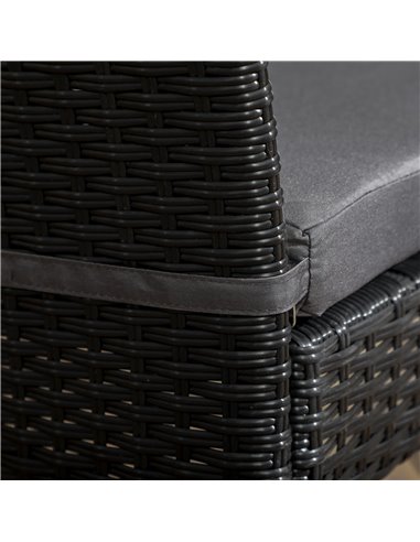 Outsunny Set of Four Armless Rattan Garden Chairs - Black 861-090V71BK