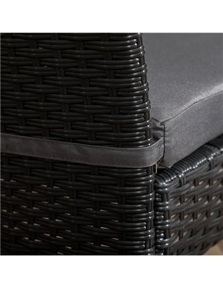 Outsunny Set of Four Armless Rattan Garden Chairs - Black 861-090V71BK - pic 64207 | FastDaddyshop