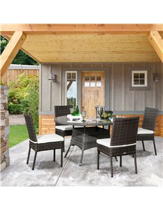 Outsunny Rattan Garden Chairs, Set of Four, Brown 861-090V71BN 2