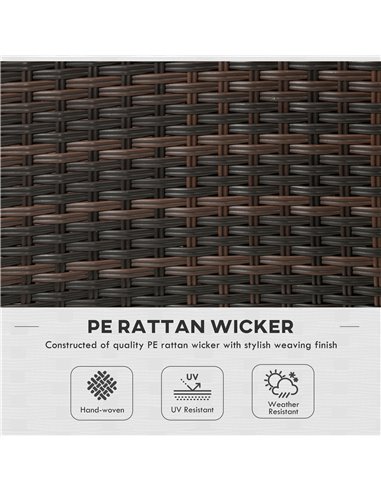 Outsunny Rattan Garden Chairs, Set of Four, Armless, Durable Outdoor Seating, Easy Storage, Brown 861-090V71BN