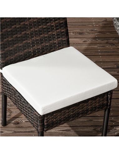 Outsunny Rattan Garden Chairs, Set of Four, Armless, Durable Outdoor Seating, Easy Storage, Brown 861-090V71BN