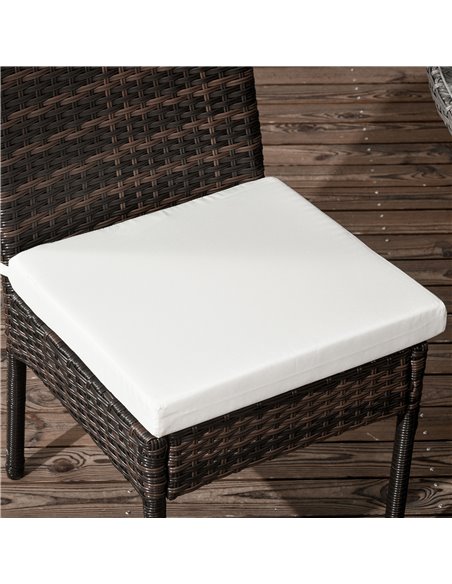 Outsunny Rattan Garden Chairs, Set of Four, Armless, Durable Outdoor Seating, Easy Storage, Brown 861-090V71BN - pic 64215 | FastDaddyshop