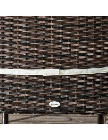 Outsunny Rattan Garden Chairs, Set of Four, Armless, Durable Outdoor Seating, Easy Storage, Brown 861-090V71BN - pic 64217 | FastDaddyshop