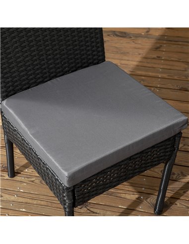 Outsunny Set of Two Armless Rattan Garden Chairs, Stylish and Durable Patio Seating, Elegant Design, Black 861-090V70BK