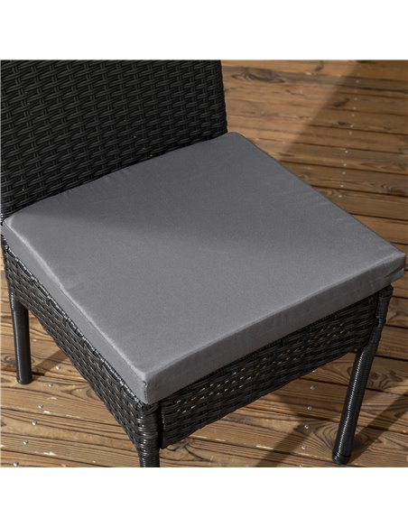Outsunny Set of Two Armless Rattan Garden Chairs, Stylish and Durable Patio Seating, Elegant Design, Black 861-090V70BK - pic 64226 | FastDaddyshop