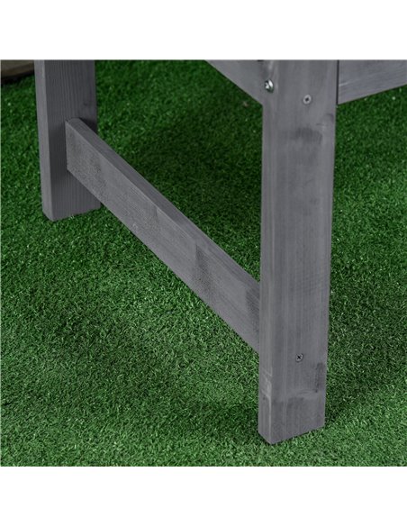 Outsunny 2 Seater Wooden Garden Bench with Armrest, Outdoor Furniture Chair for Park, Balcony, Grey 84B-634V00GY - pic 64235 | FastDaddyshop