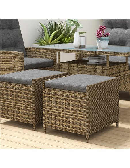 Outsunny Six-Piece Rattan Garden Set, with Reclining Chairs - Grey 861-052V72GY - pic 64261 | FastDaddyshop
