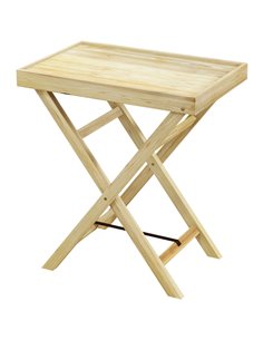 Outsunny Garden Table, Wooden Outdoor Side Table, 68x44cm, Perfect for Patio or Balcony, Natural Finish 84G-423V00ND