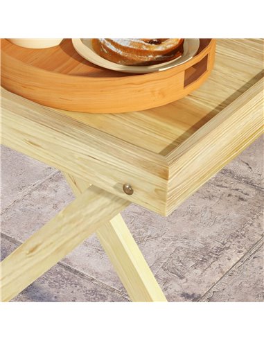 Outsunny Garden Table, Wooden Outdoor Side Table, 68x44cm, Perfect for Patio or Balcony, Natural Finish 84G-423V00ND