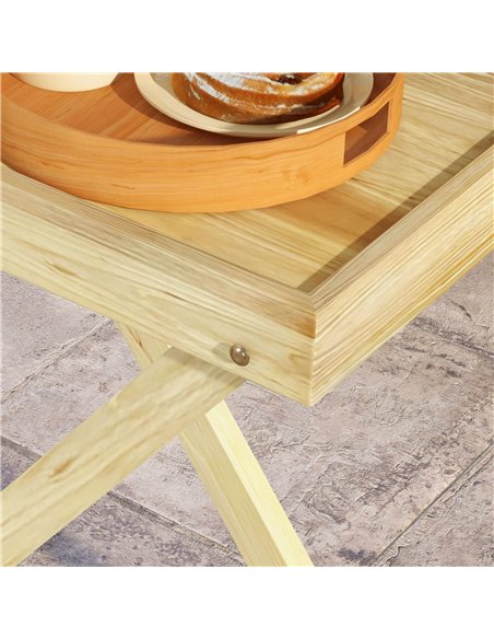 Outsunny Garden Table, Wooden Outdoor Side Table, 68x44cm, Perfect for Patio or Balcony, Natural Finish 84G-423V00ND - pic 64279 | FastDaddyshop