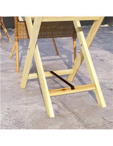 Outsunny Garden Table, Wooden Outdoor Side Table, 68x44cm, Perfect for Patio or Balcony, Natural Finish 84G-423V00ND