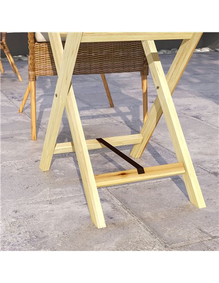 Outsunny Garden Table, Wooden Outdoor Side Table, 68x44cm, Perfect for Patio or Balcony, Natural Finish 84G-423V00ND - pic 64280 | FastDaddyshop