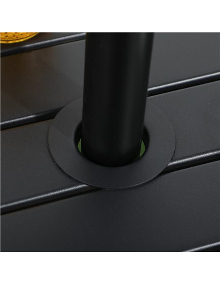 Outsunny Patio Side Table with Umbrella Hole, Durable Steel Frame, Ideal for Balcony and Garden, Black, 50x50cm 84G-034V00BK - pic 64287 | FastDaddyshop