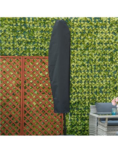 Outsunny Patio Umbrella Cover, Cantilever Banana Umbrella Protector with Rod & Zipper, Outdoor Garden Accessory, Dark Grey 84D-1