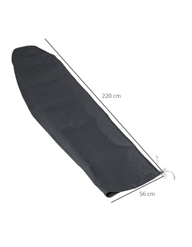 Outsunny Patio Umbrella Cover, Cantilever Banana Umbrella Protector with Rod & Zipper, Outdoor Garden Accessory, Dark Grey 84D-1