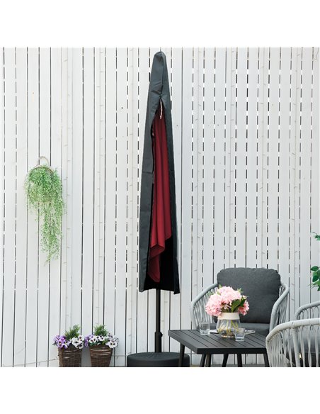 Outsunny Patio Umbrella Cover, Cantilever Banana Umbrella Protector with Rod & Zipper, Outdoor Garden Accessory, Dark Grey 84D-1 - pic 64304 | FastDaddyshop