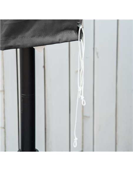 Outsunny Patio Umbrella Cover, Cantilever Banana Umbrella Protector with Rod & Zipper, Outdoor Garden Accessory, Dark Grey 84D-1 - pic 64306 | FastDaddyshop