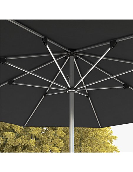 Outsunny LED Patio Umbrella, Lighted Deck Umbrella with 4 Lighting Modes, Solar & USB Charging, Charcoal Grey 84D-332V00CG - pic 64325 | FastDaddyshop