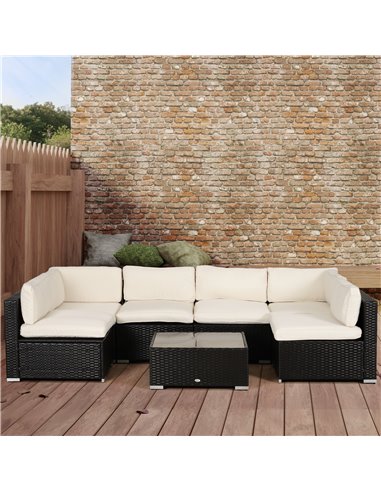 Outsunny Garden Rattan Sofa Seat Cushion Covers Replacement Outdoor, No Cushion Included, Beige 84B-426CW