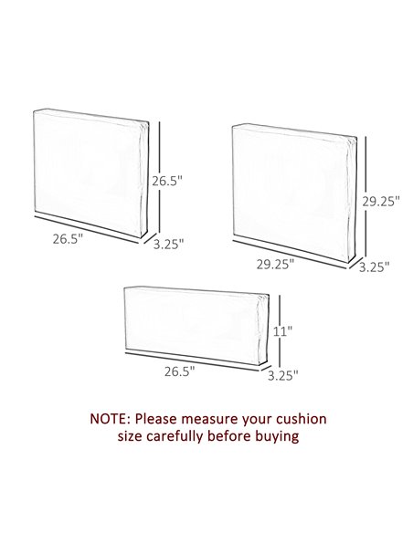 Outsunny Rattan Garden Wicker Patio Furniture Cushion Cover Sofa Cover Replacement - COVER ONLY, Grey 84B-522 - pic 64355 | FastDaddyshop