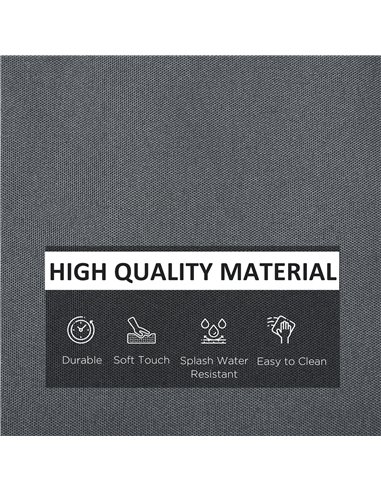 Outsunny Rattan Garden Wicker Patio Furniture Cushion Cover Sofa Cover Replacement - COVER ONLY, Grey 84B-522