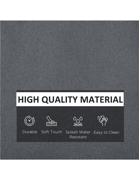 Outsunny Rattan Garden Wicker Patio Furniture Cushion Cover Sofa Cover Replacement - COVER ONLY, Grey 84B-522 - pic 64357 | FastDaddyshop