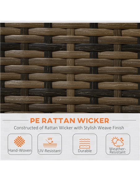 Outsunny 4 PCs Garden Rattan Wicker Outdoor Furniture Patio Corner Sofa Love Seat and Table Set with Cushions Side Desk Storage  - pic 64384 | FastDaddyshop