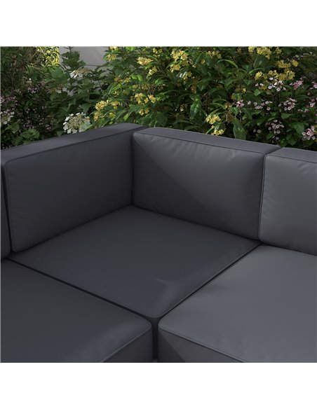Outsunny Five-Piece Aluminium Garden Sofa Set, with Glass-Top Table - Grey 84G-462V00CG - pic 64395 | FastDaddyshop