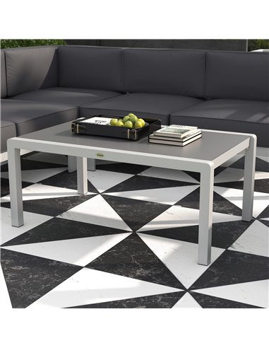 Outsunny Five-Piece Aluminium Garden Sofa Set, with Glass-Top Table - Grey 84G-462V00CG