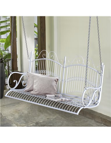Outsunny Metal 2-Seater Outdoor Garden Swing Bench White 84A-071