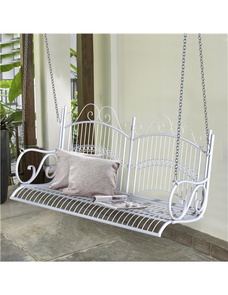 Outsunny Metal 2-Seater Outdoor Garden Swing Bench White 84A-071 - pic 64408 | FastDaddyshop