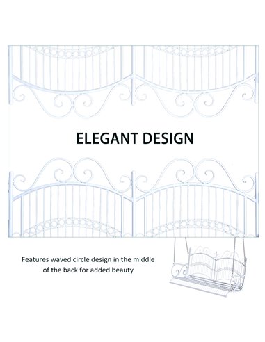 Outsunny Metal 2-Seater Outdoor Garden Swing Bench White 84A-071
