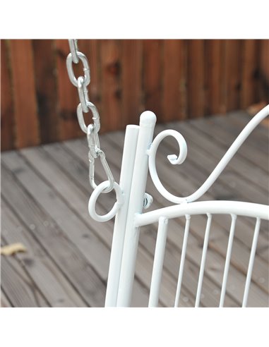 Outsunny Metal 2-Seater Outdoor Garden Swing Bench White 84A-071