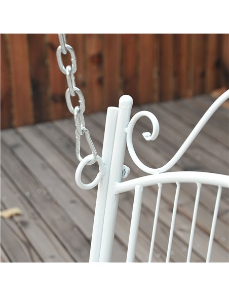 Outsunny Metal 2-Seater Outdoor Garden Swing Bench White 84A-071 - pic 64414 | FastDaddyshop