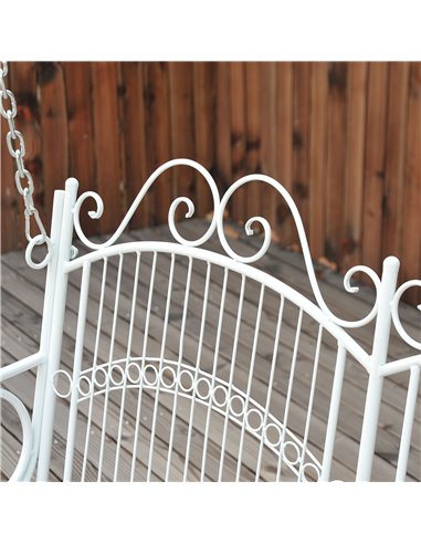 Outsunny Metal 2-Seater Outdoor Garden Swing Bench White 84A-071
