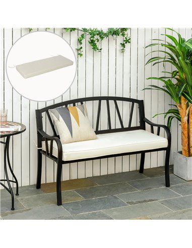 Outsunny Loveseat Bench Cushion 2 Seater Seat Pad for Swing Furniture, Versatile for Indoor & Outdoor, Cream White 84B-516V71CW