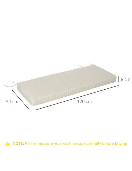 Outsunny Loveseat Bench Cushion 2 Seater Seat Pad for Swing Furniture, Versatile for Indoor & Outdoor, Cream White 84B-516V71CW - pic 64445 | FastDaddyshop